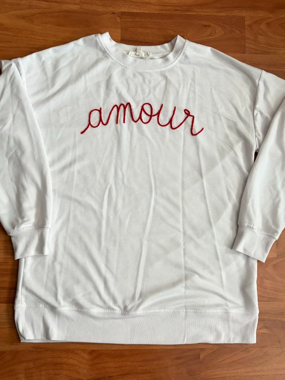 Workshop Republic Amour embroidered white sweatshirt size S
